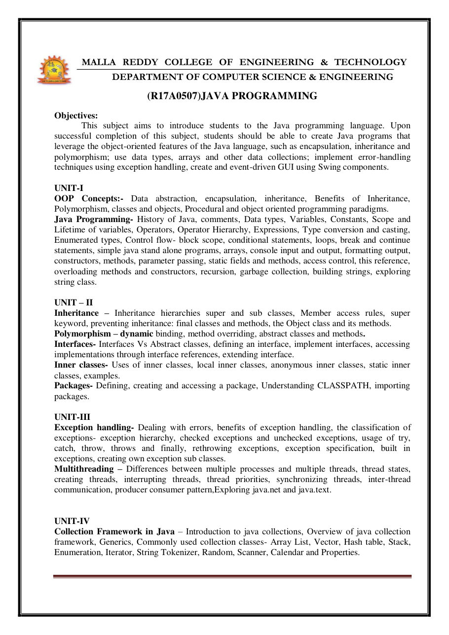 Java Programming Notes for B.Tech 2nd Sem — page 2