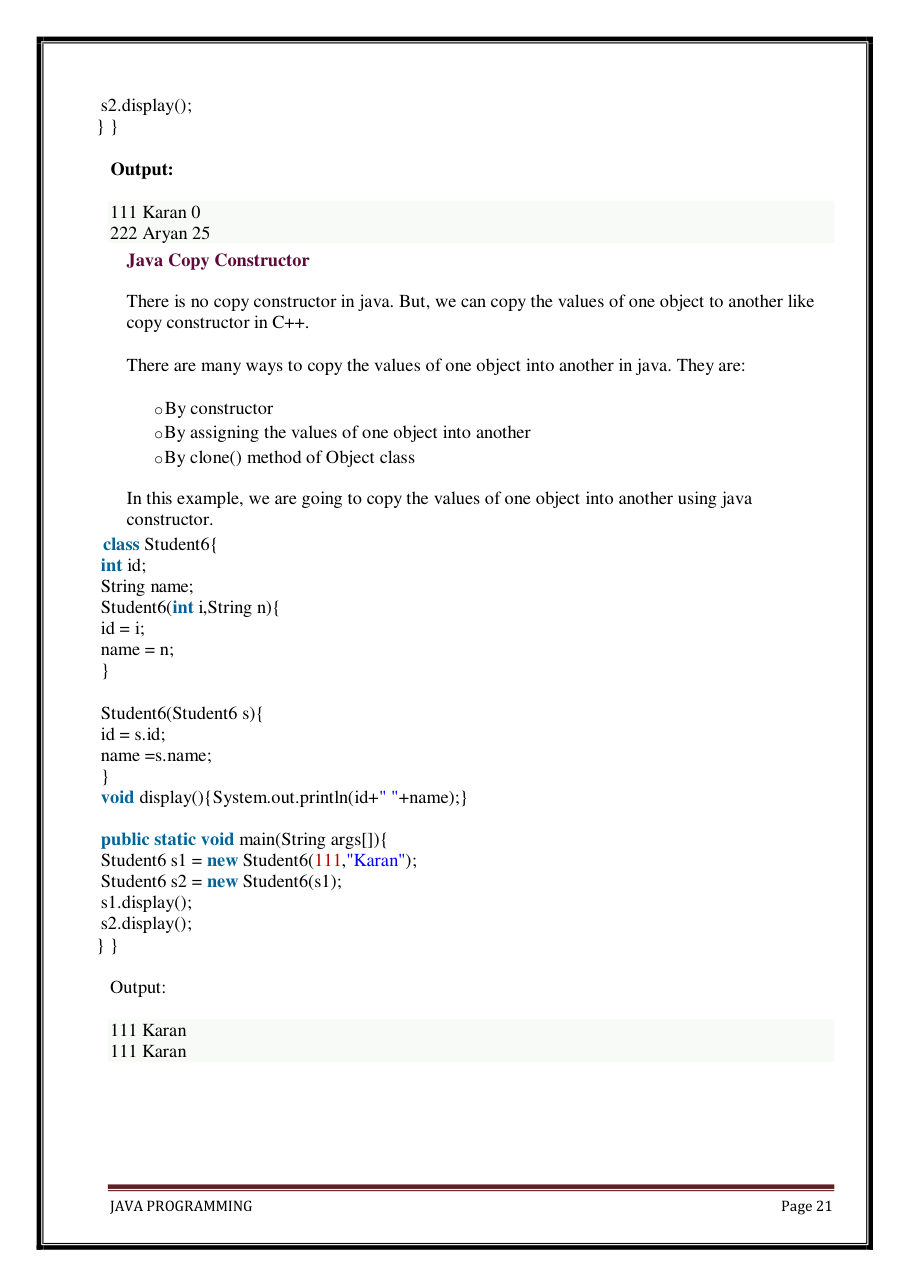 Java Programming Notes for B.Tech 2nd Sem — page 27