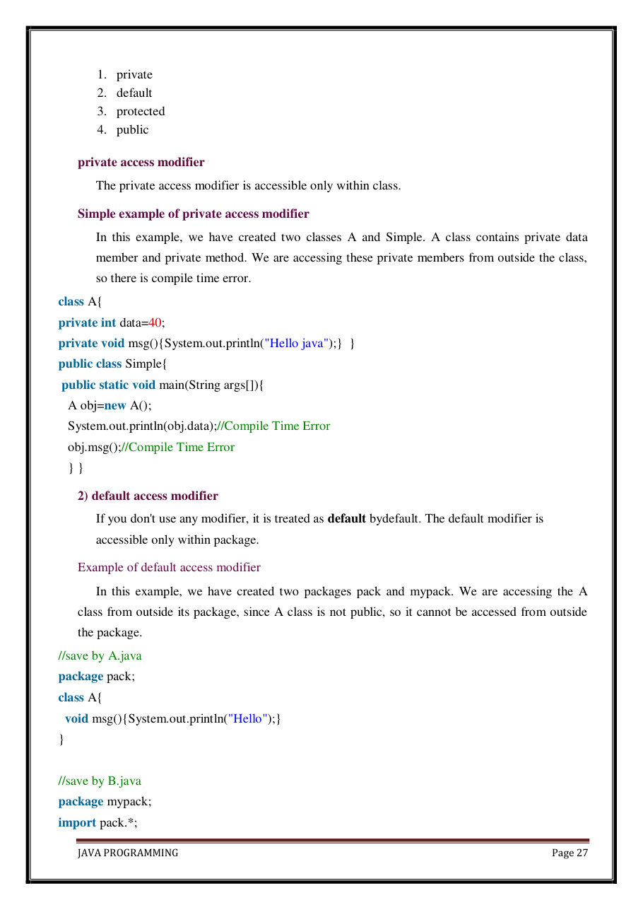 Java Programming Notes for B.Tech 2nd Sem — page 33