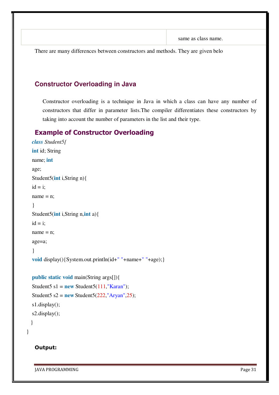 Java Programming Notes for B.Tech 2nd Sem — page 37