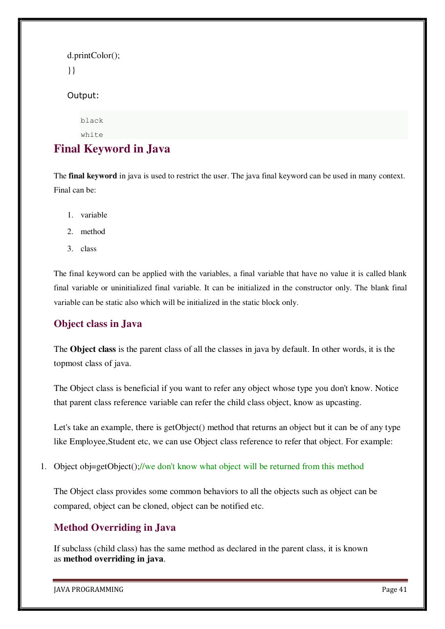 Java Programming Notes for B.Tech 2nd Sem — page 47