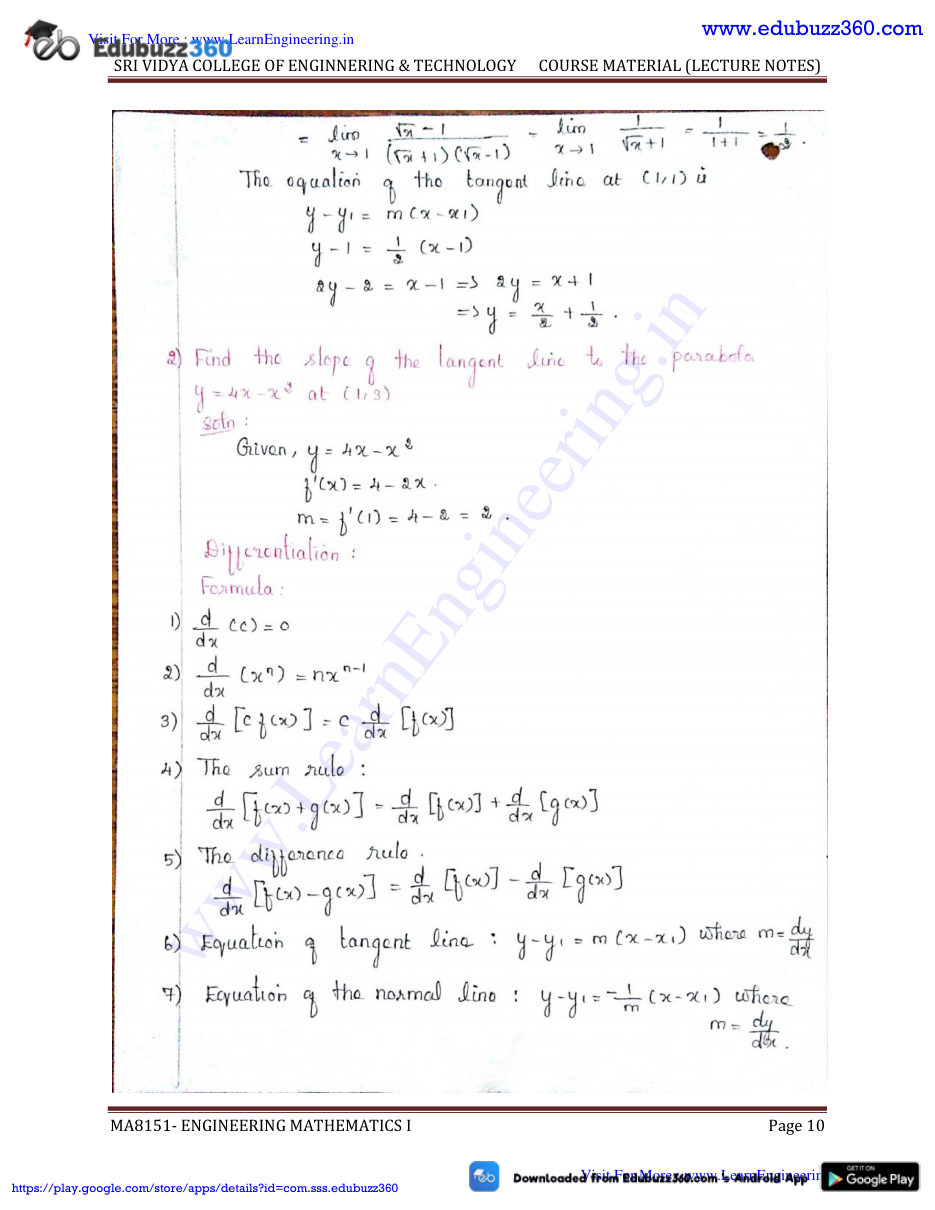 Engineering Mathematics I — page 10