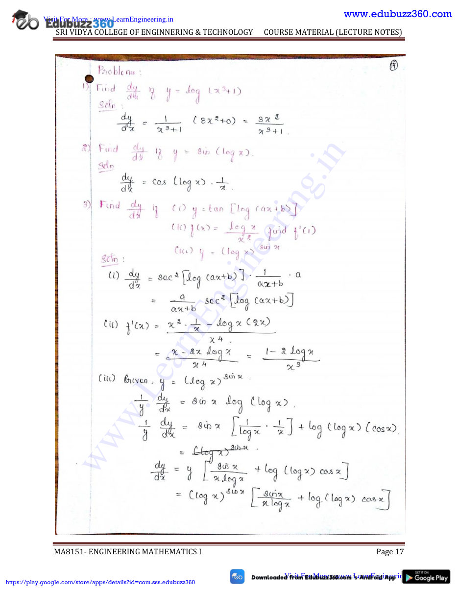 Engineering Mathematics I — page 17