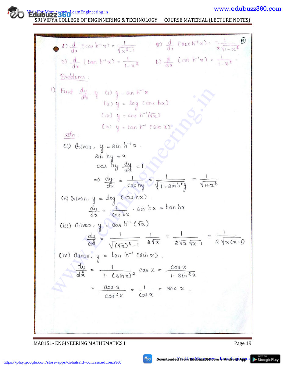 Engineering Mathematics I — page 19