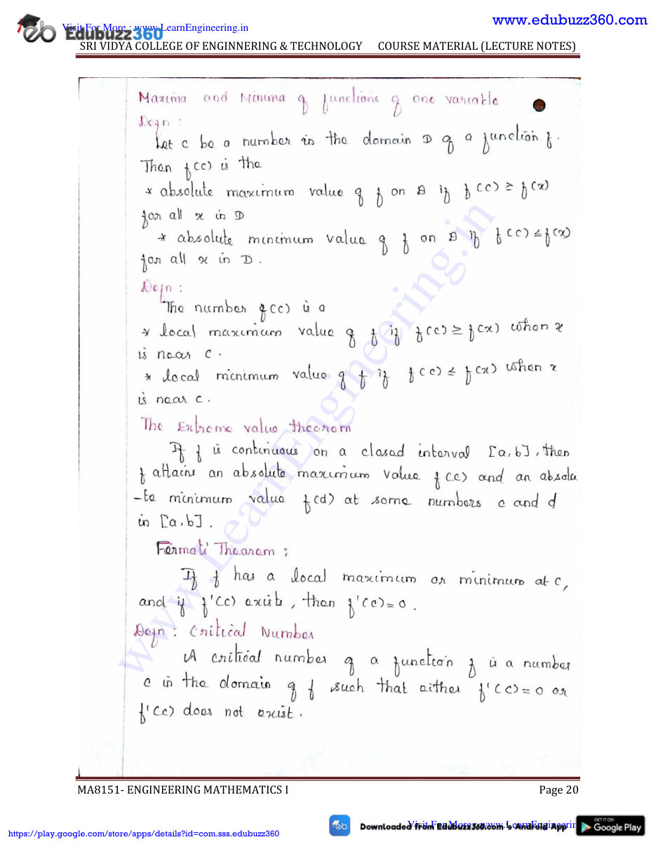 Engineering Mathematics I — page 20