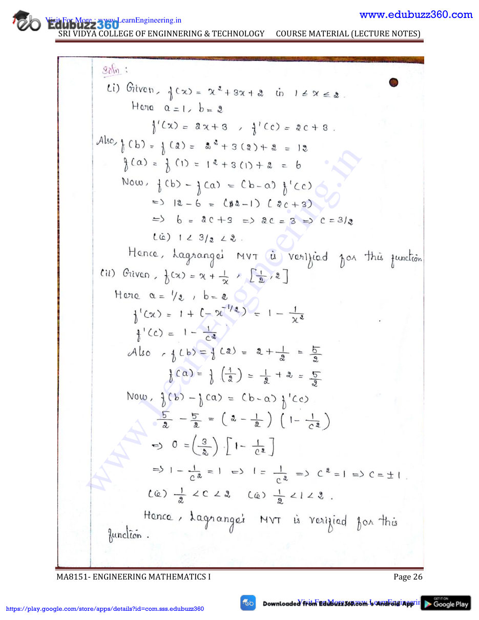 Engineering Mathematics I — page 26
