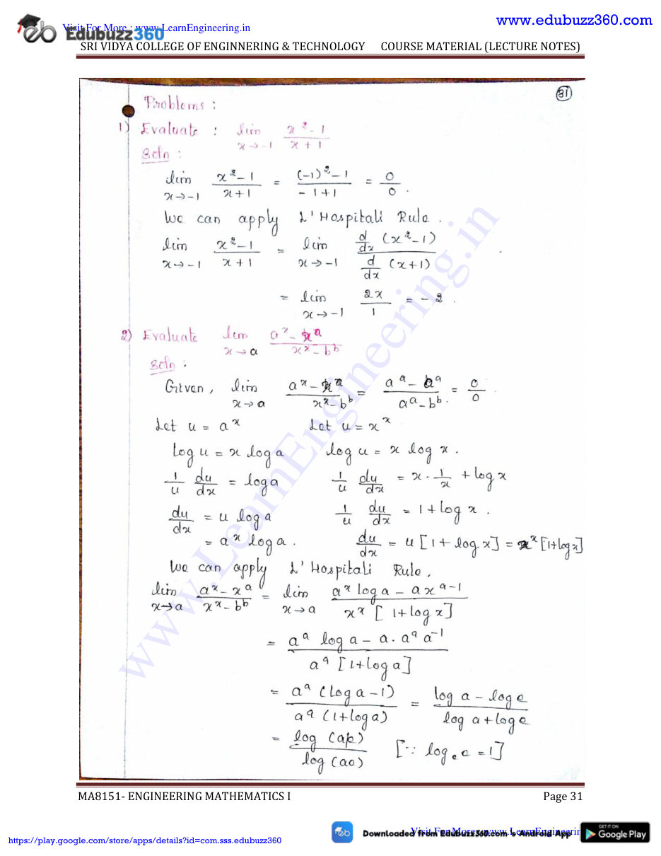 Engineering Mathematics I — page 31