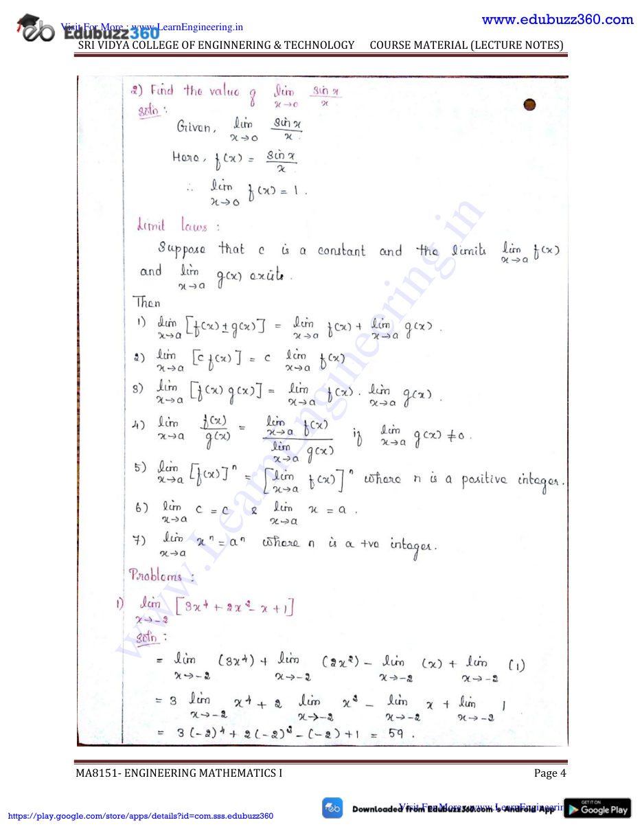 Engineering Mathematics I — page 4