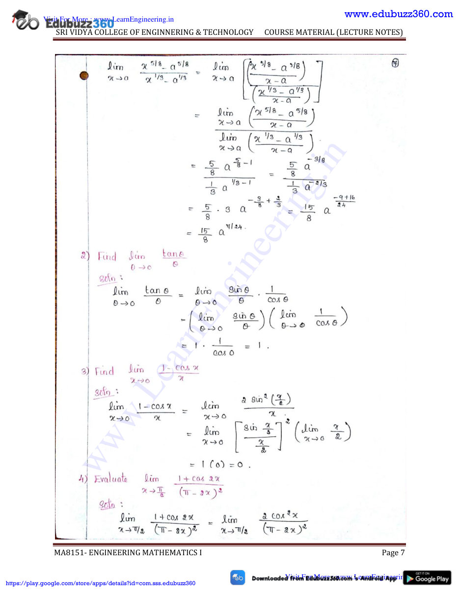 Engineering Mathematics I — page 7