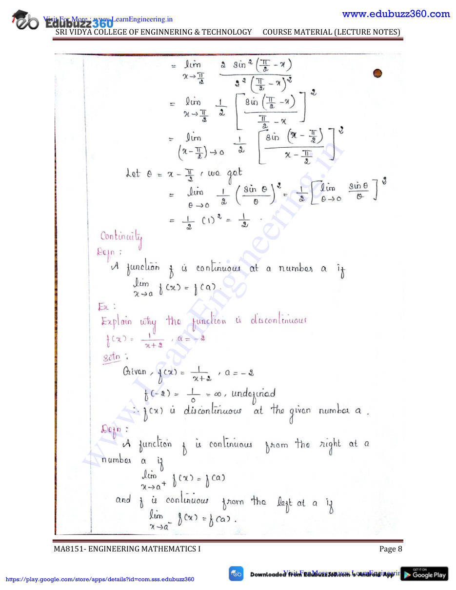 Engineering Mathematics I — page 8