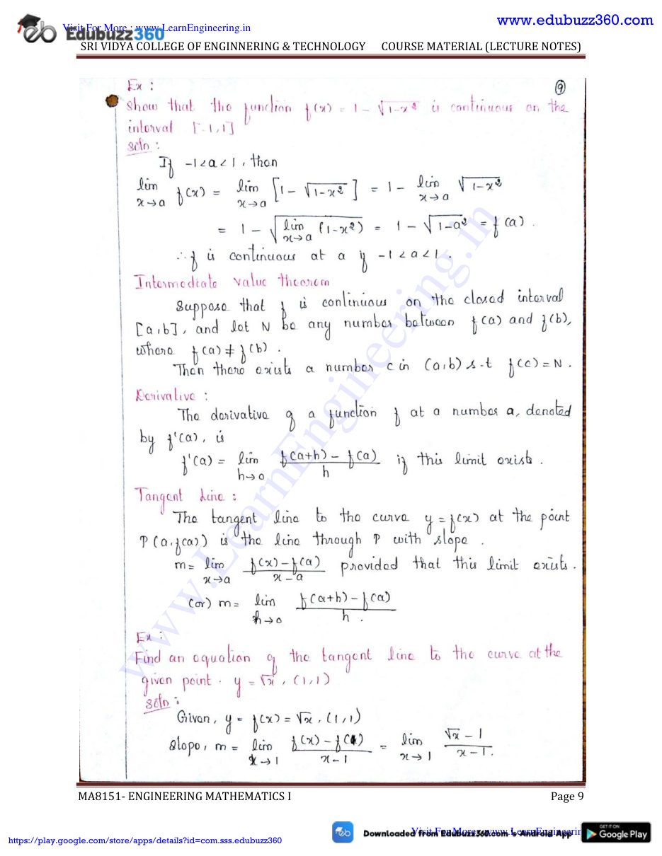 Engineering Mathematics I — page 9